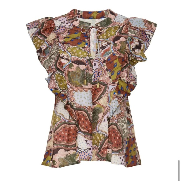 Chufy Dekker Silk Blend Top Floral Chiffon - Picture 6 of 6